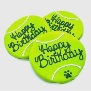 Birthday Tennis Ball Crunchy Oat Cookie 5″